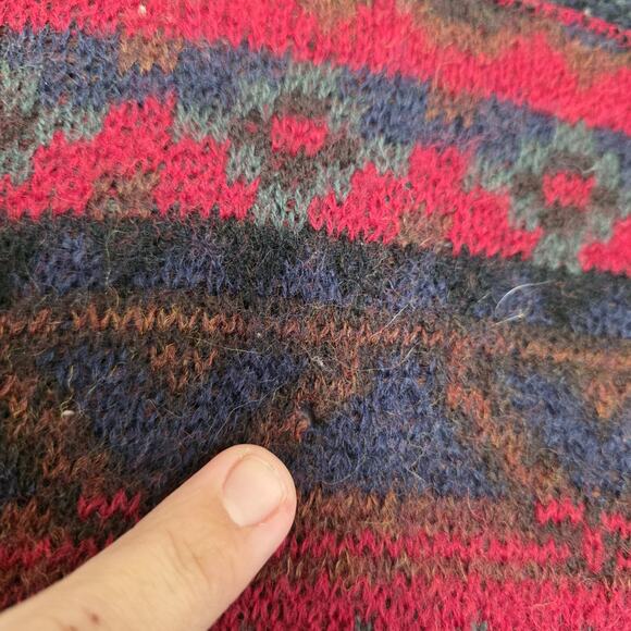 Vintage Aztec Southwestern Wool Cardigan Jacket Womens XL Button Up Boho Retro - Picture 6 of 10